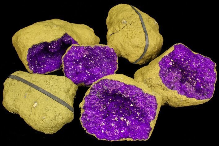 Lot: - Dyed (Purple) Quartz Geodes - Pieces #77228